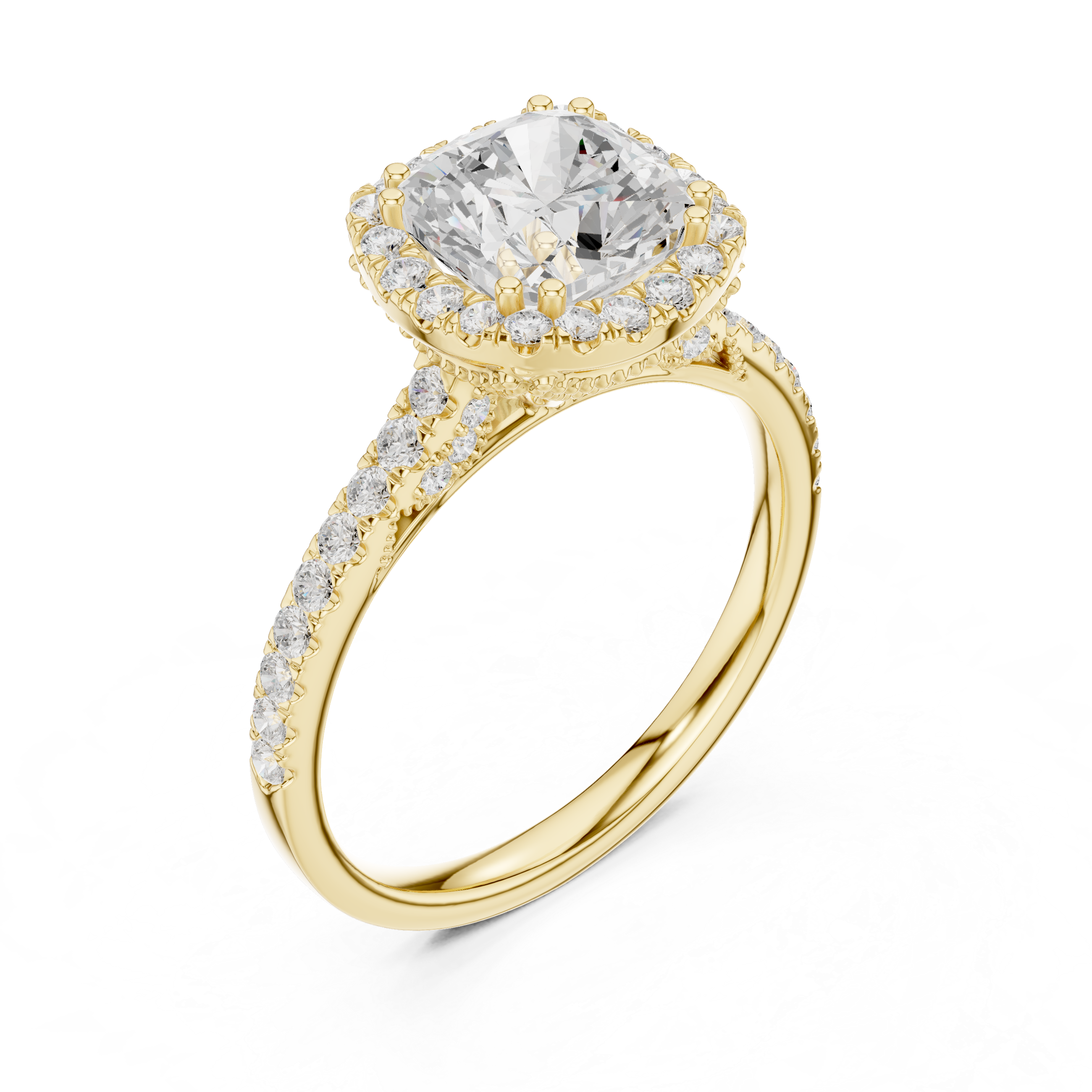 Cushion And Round Cut Brilliant Moissanite VVS1 Eternity Engagement Ring