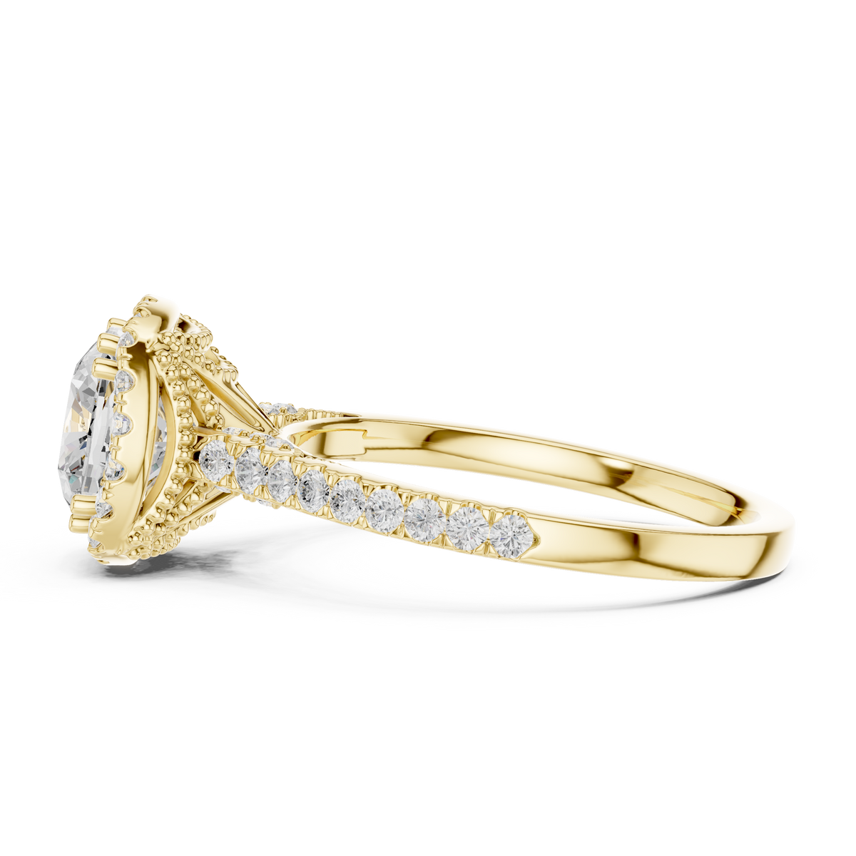 Cushion And Round Cut Brilliant Moissanite VVS1 Eternity Engagement Ring