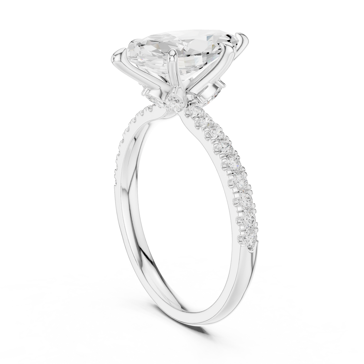Marquise And Round Cut Brilliant Moissanite VVS1 Eternity Engagement Ring