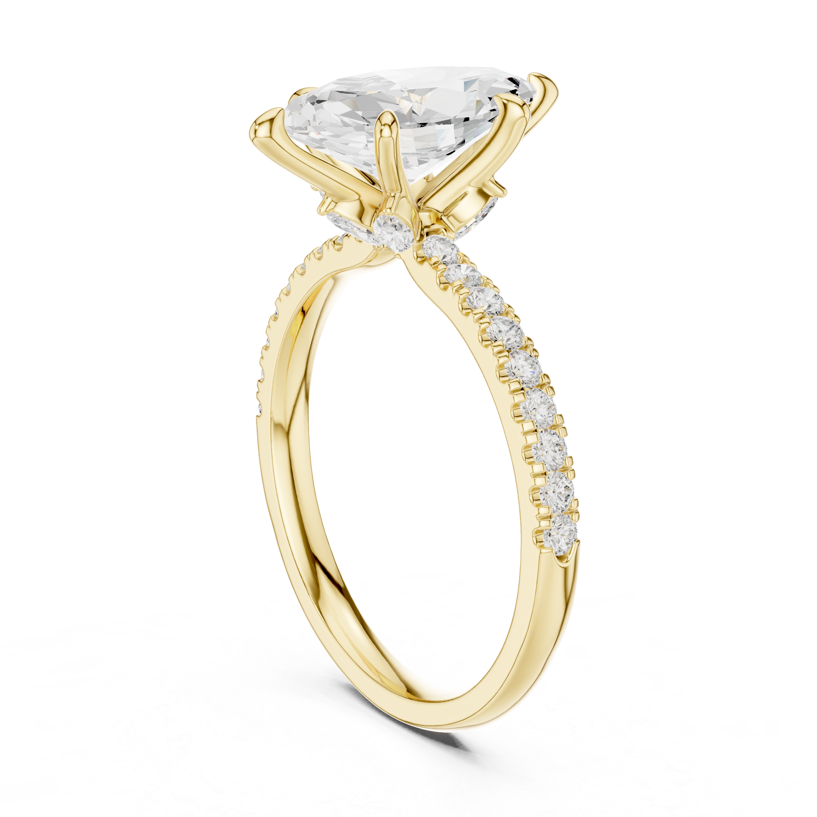 Marquise And Round Cut Brilliant Moissanite VVS1 Eternity Engagement Ring