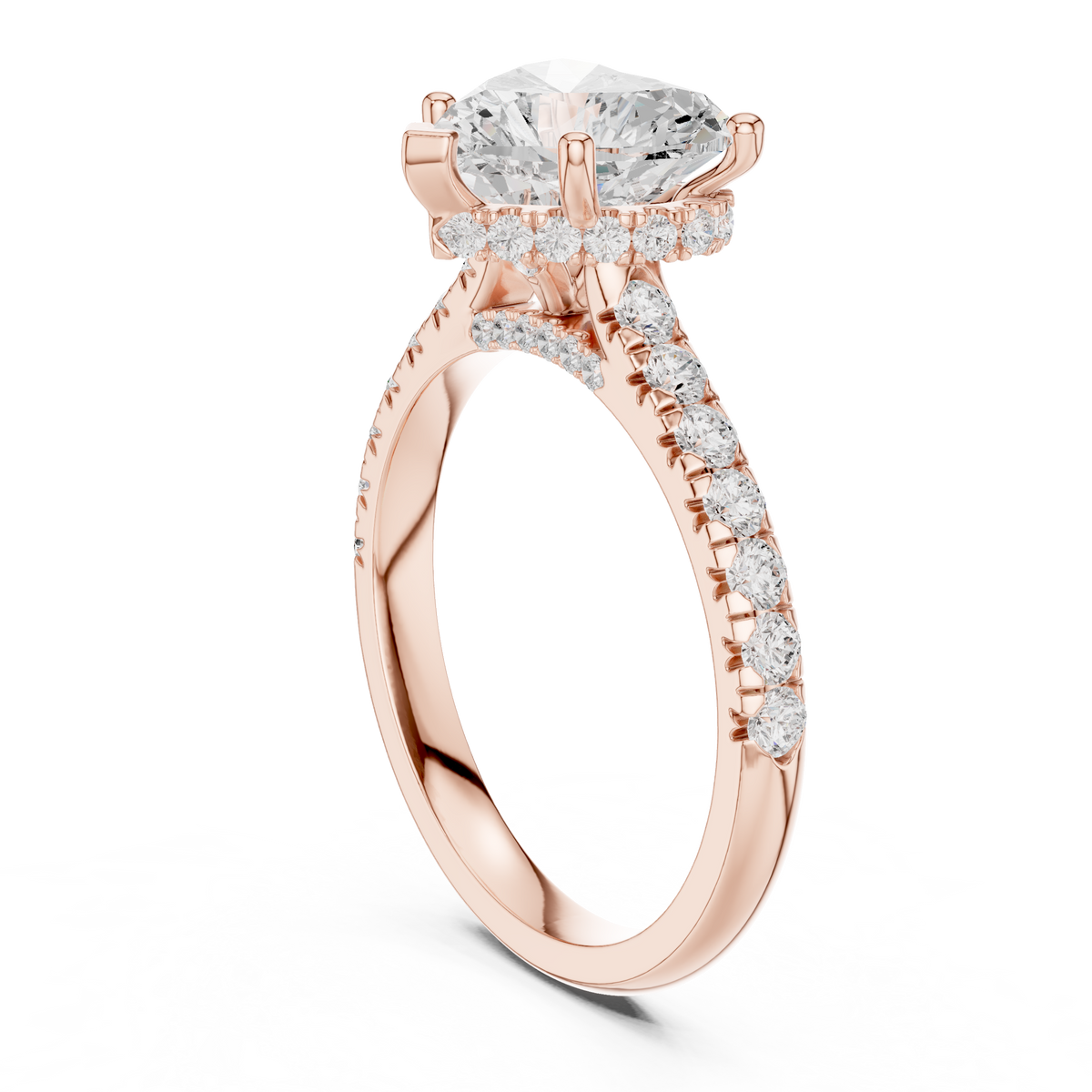 Heart And Round Cut Brilliant Moissanite VVS1 Eternity Engagement Ring