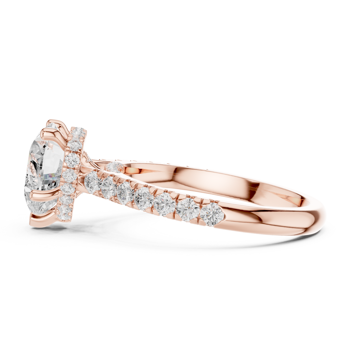 Heart And Round Cut Brilliant Moissanite VVS1 Eternity Engagement Ring
