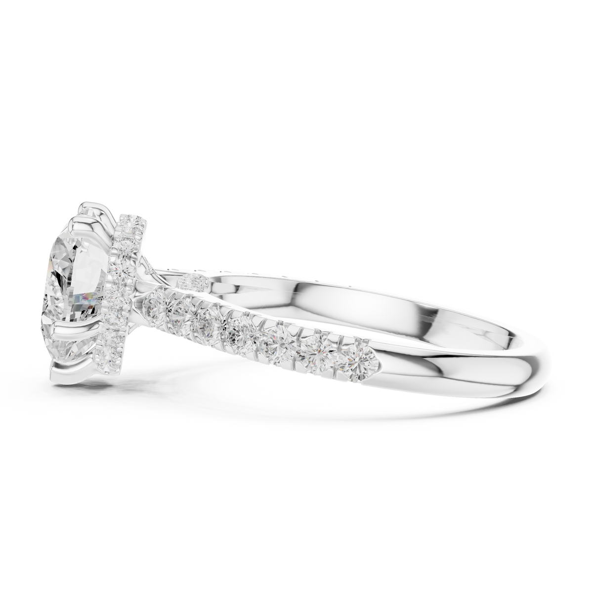 Heart And Round Cut Brilliant Moissanite VVS1 Eternity Engagement Ring