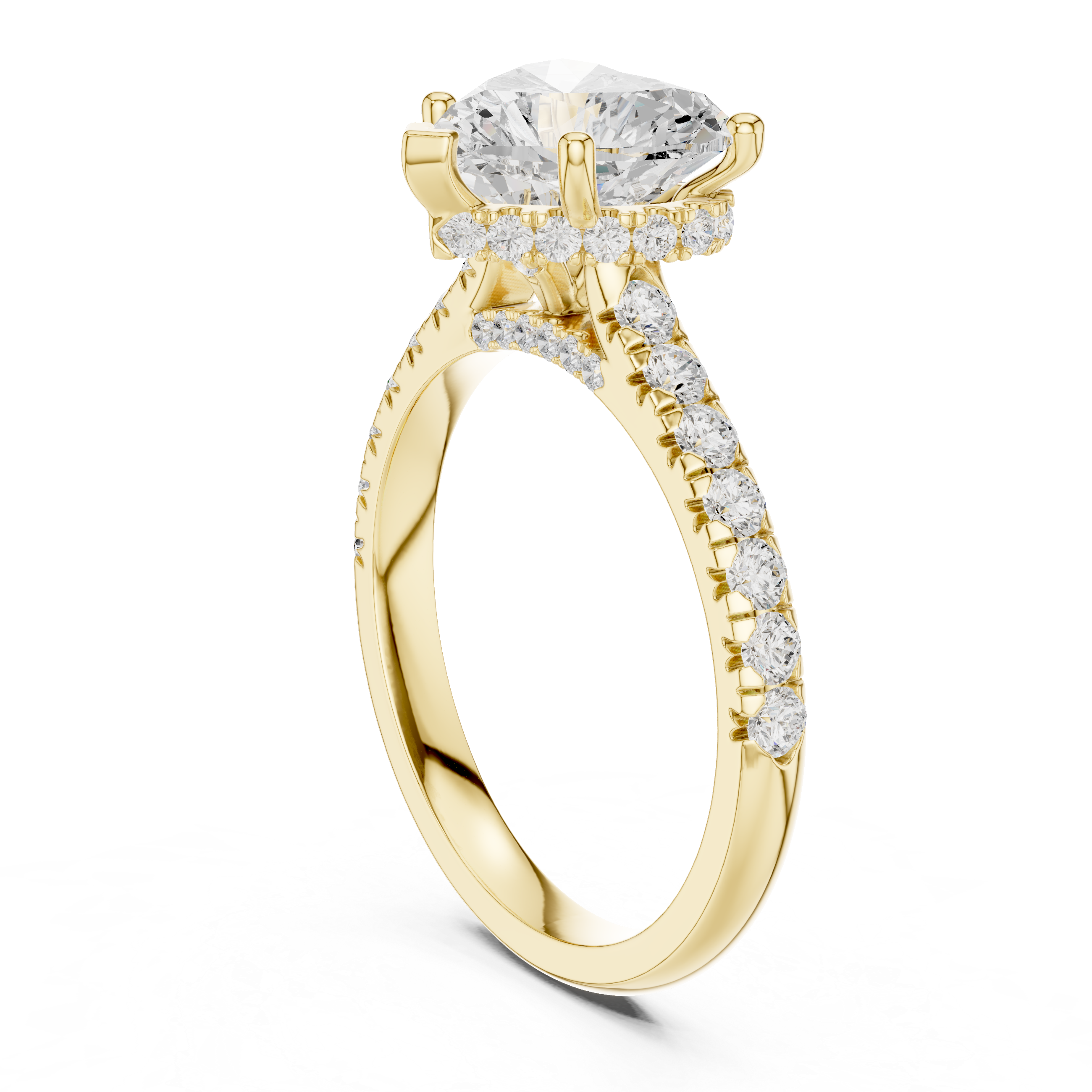 Heart And Round Cut Brilliant Moissanite VVS1 Eternity Engagement Ring