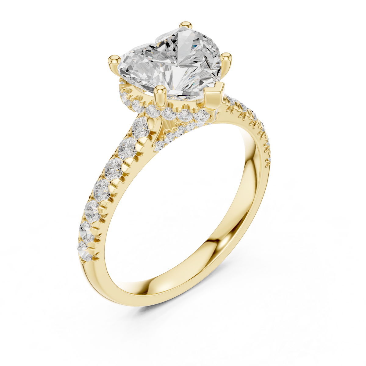 Heart And Round Cut Brilliant Moissanite VVS1 Eternity Engagement Ring