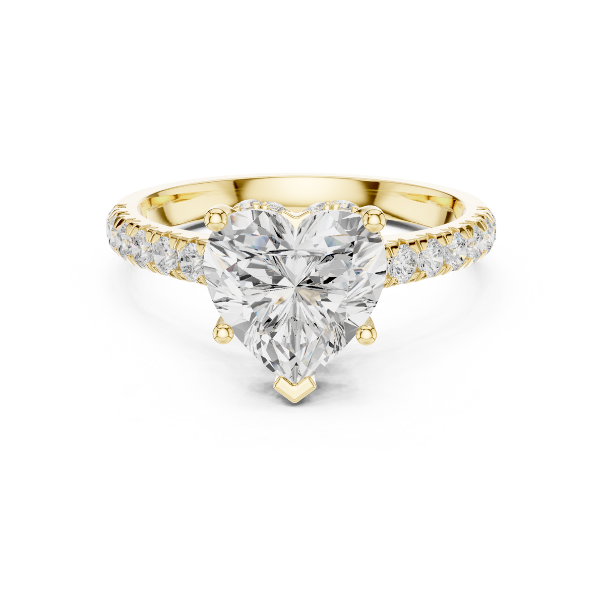 Heart And Round Cut Brilliant Moissanite VVS1 Eternity Engagement Ring