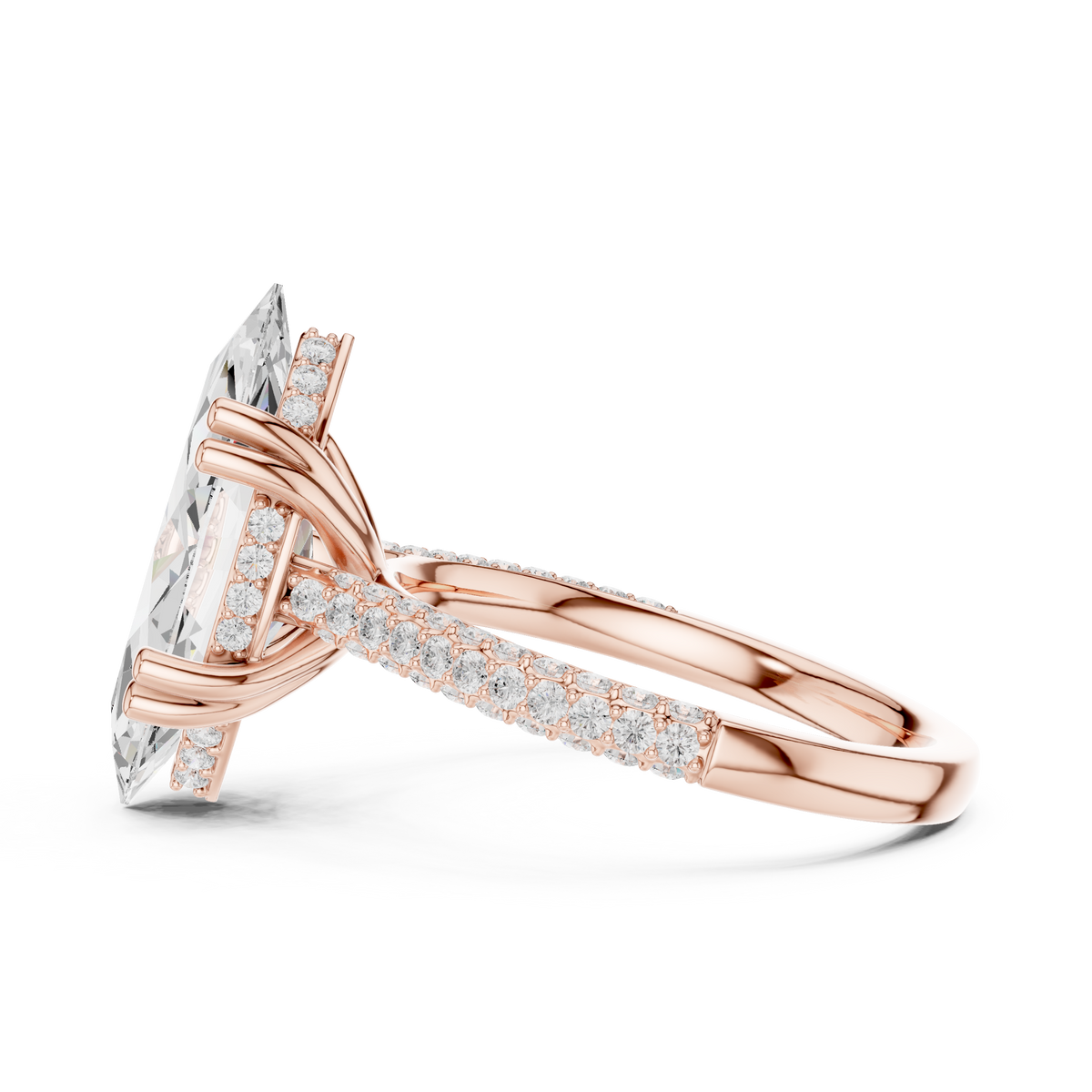 Marquise And Round Cut Brilliant Moissanite VVS1 Eternity Engagement Ring
