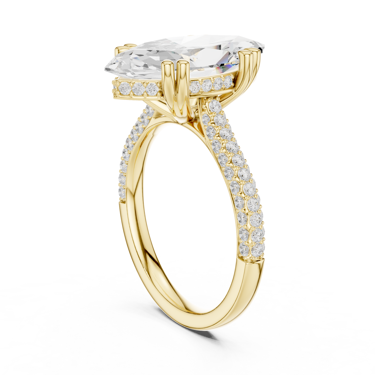 Marquise And Round Cut Brilliant Moissanite VVS1 Eternity Engagement Ring