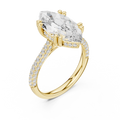 Marquise And Round Cut Brilliant Moissanite VVS1 Eternity Engagement Ring