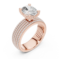 Oval And Round Brilliant Moissanite VVS1 Eternity Engagement Ring