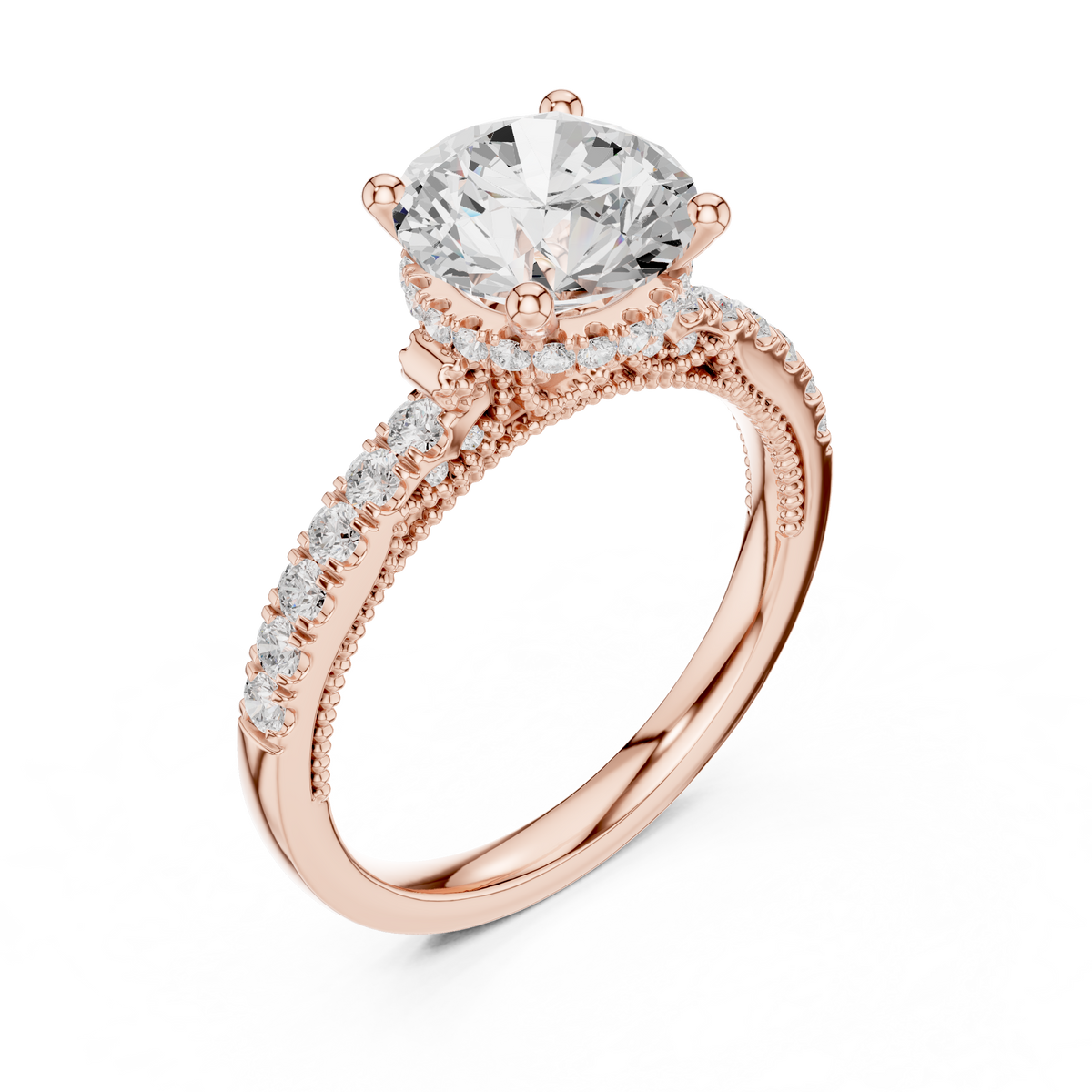 Round Cut Brilliant Moissanite VVS1 Eternity Engagement Ring