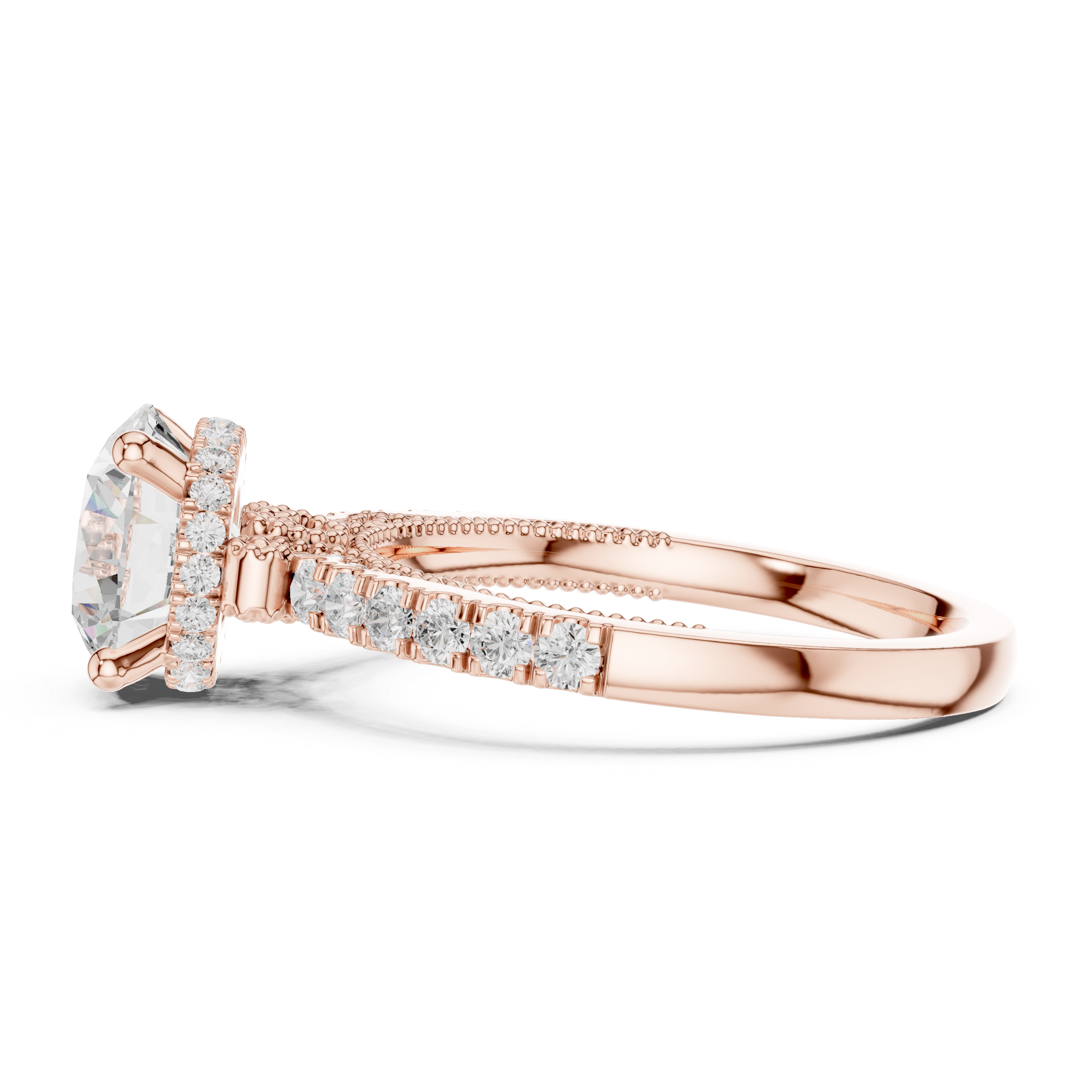 Round Cut Brilliant Moissanite VVS1 Eternity Engagement Ring