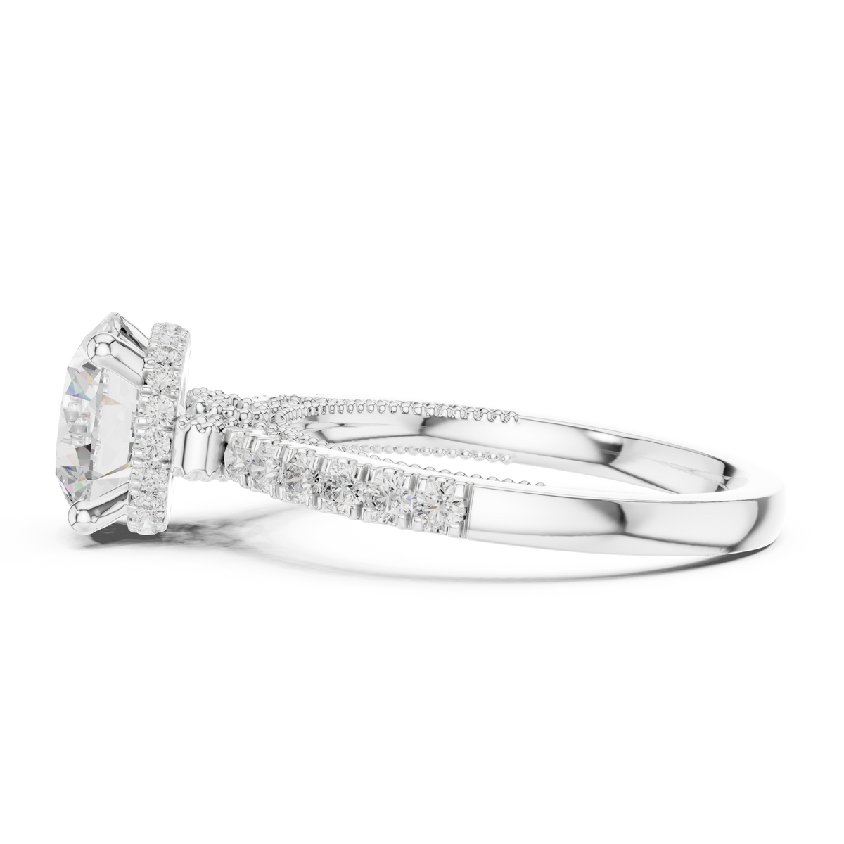 Round Cut Brilliant Moissanite VVS1 Eternity Engagement Ring