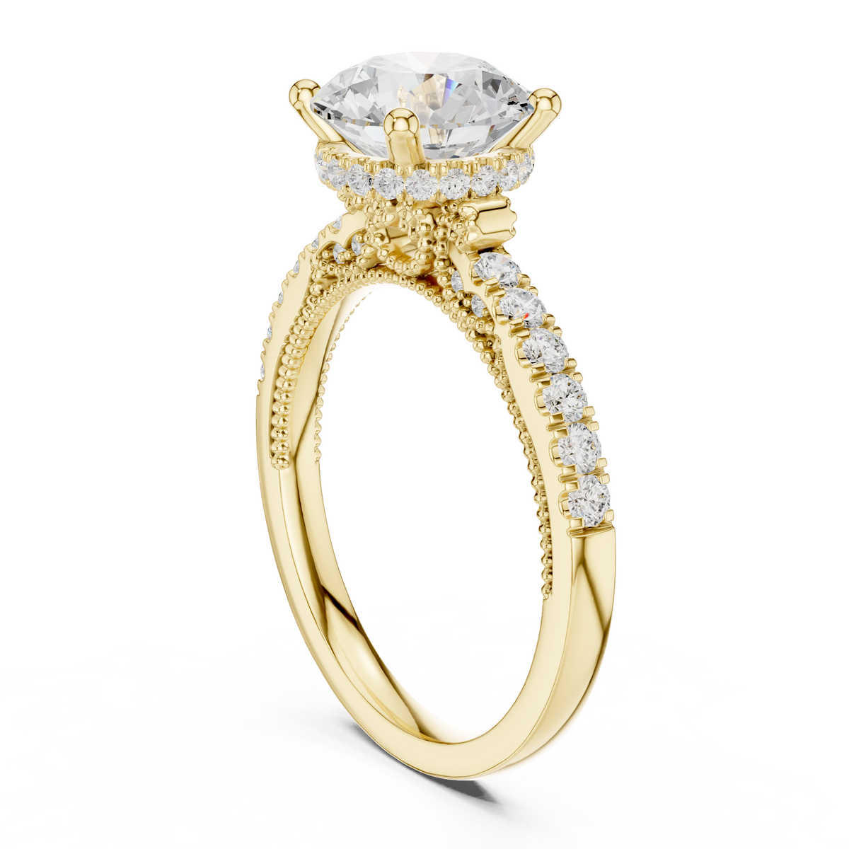Round Cut Brilliant Moissanite VVS1 Eternity Engagement Ring