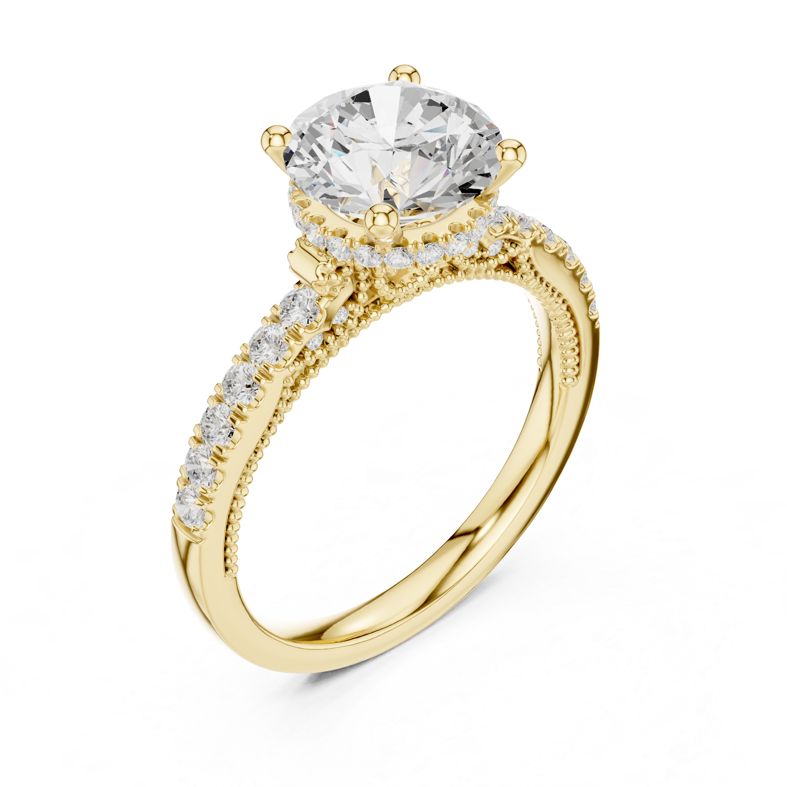 Round Cut Brilliant Moissanite VVS1 Eternity Engagement Ring