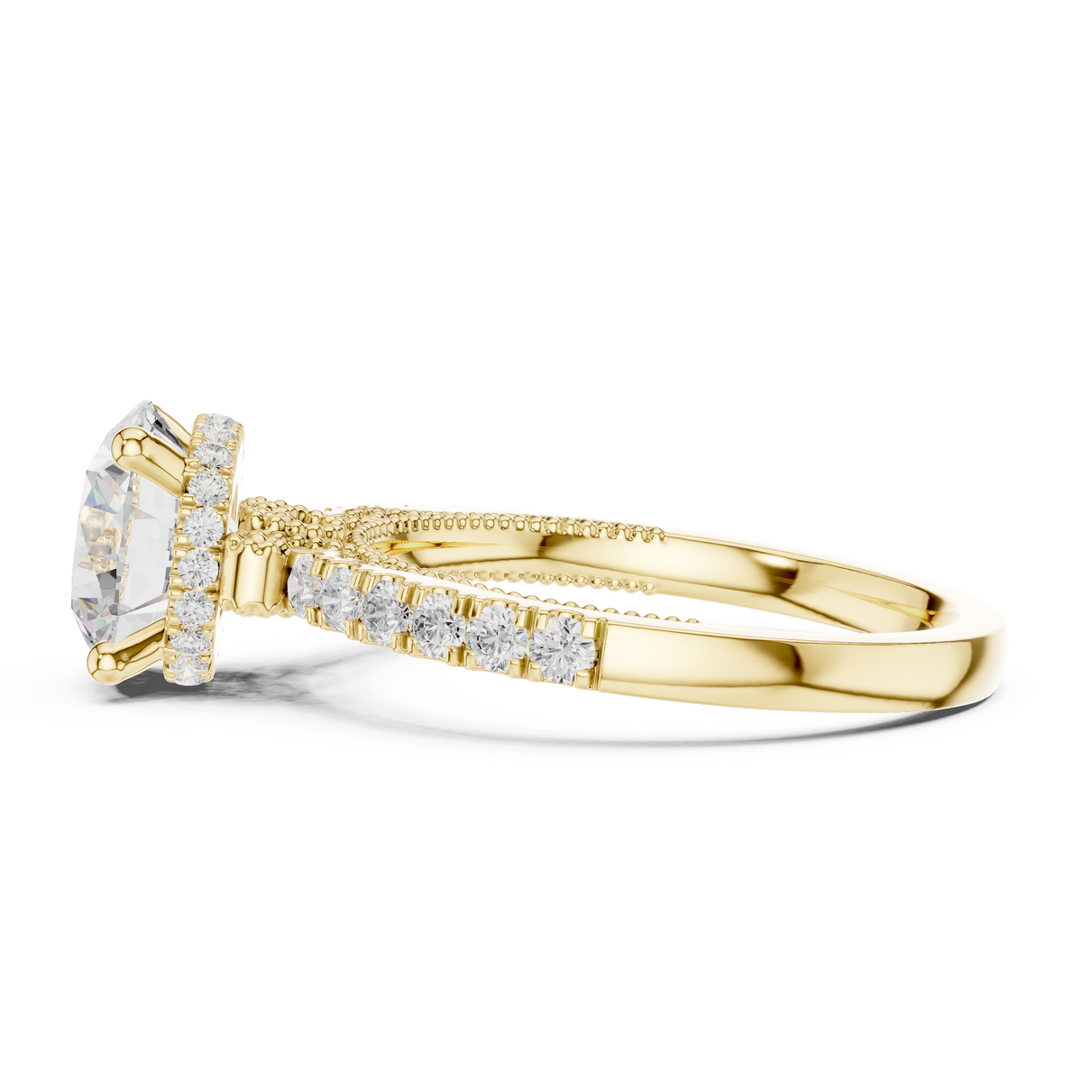 Round Cut Brilliant Moissanite VVS1 Eternity Engagement Ring