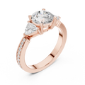 Round And Trillion Cut Brilliant Moissanite VVS1 Eternity Engagement Ring