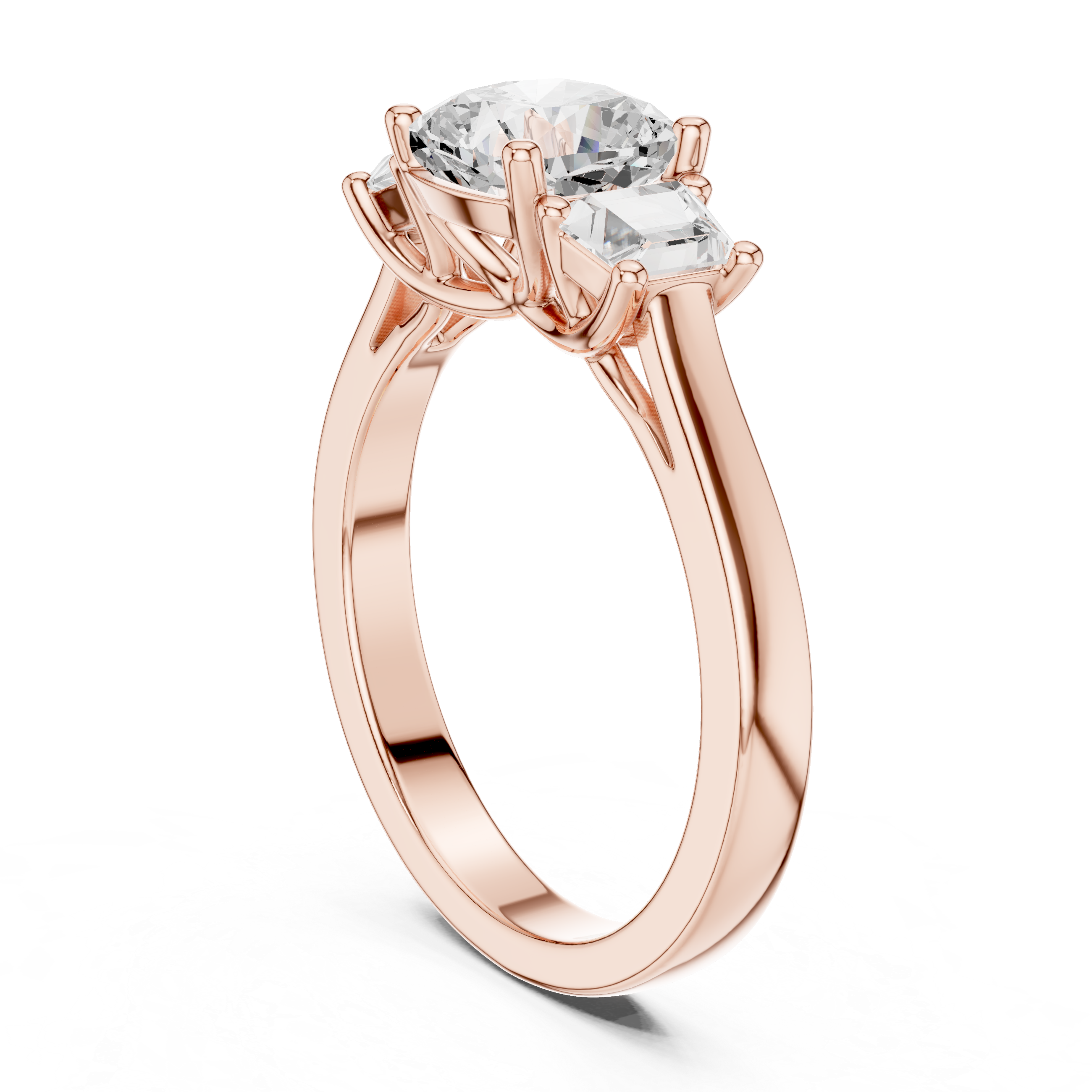 Cushion And Trapezoid Cut Brilliant Moissanite VVS1 Eternity Engagement Ring