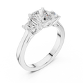 Cushion And Trapezoid Cut Brilliant Moissanite VVS1 Eternity Engagement Ring