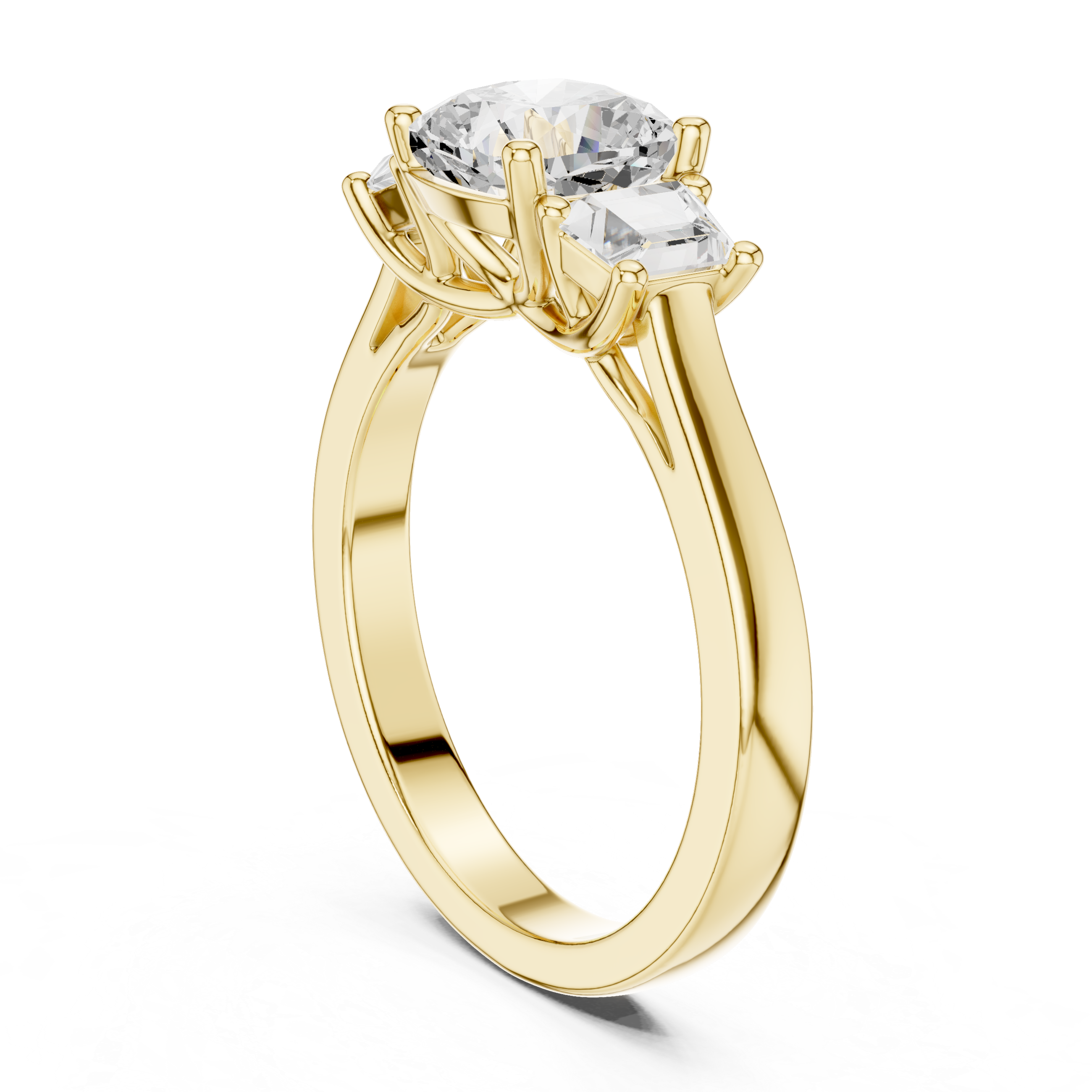 Cushion And Trapezoid Cut Brilliant Moissanite VVS1 Eternity Engagement Ring