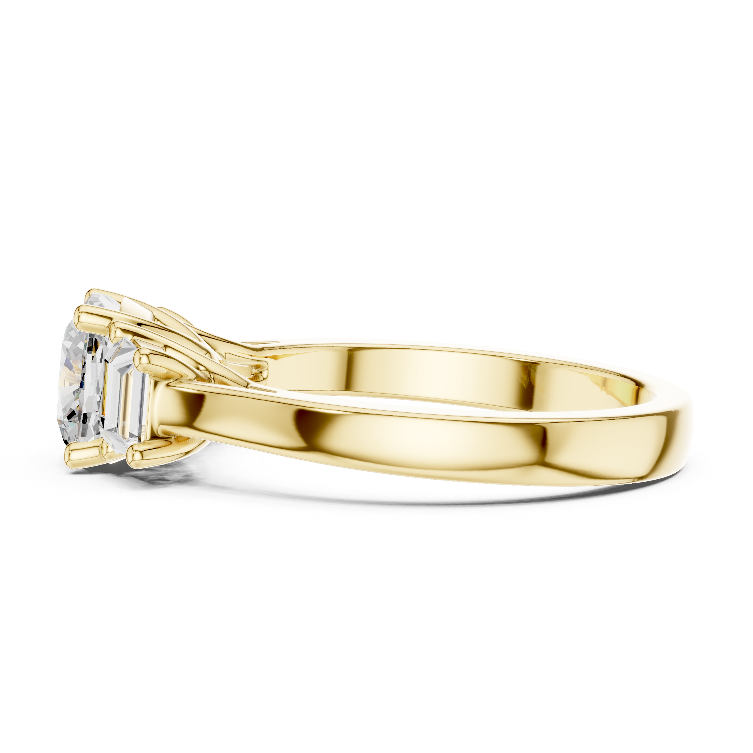 Cushion And Trapezoid Cut Brilliant Moissanite VVS1 Eternity Engagement Ring