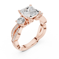 Princess And Round Cut Brilliant Moissanite VVS1 Eternity Engagement Ring