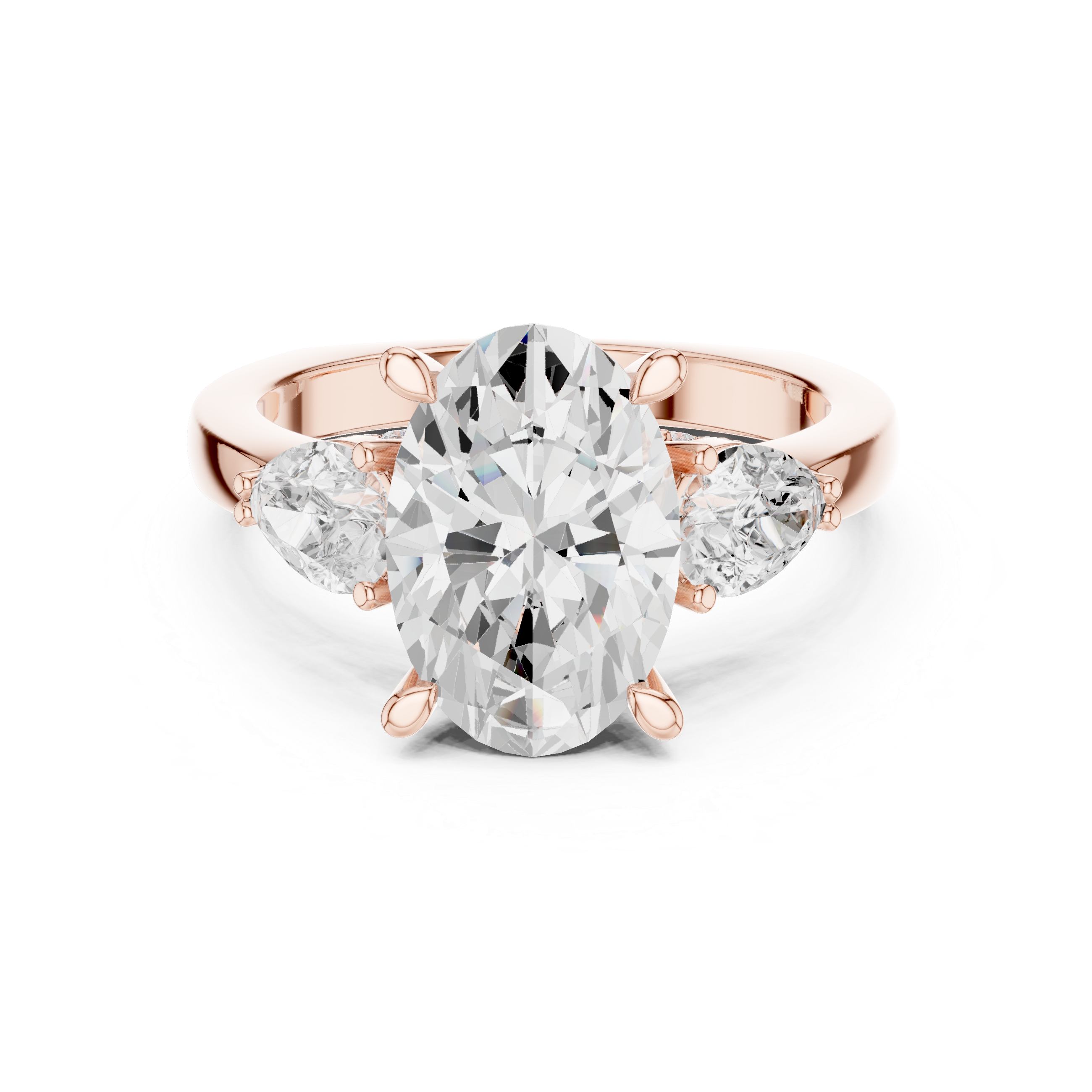 Oval, Pear And Round Cut Brilliant Moissanite VVS1 Eternity Engagement Ring