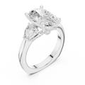 Oval, Pear And Round Cut Brilliant Moissanite VVS1 Eternity Engagement Ring