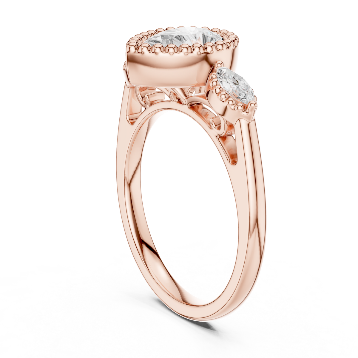 Pear And Marquise Cut Brilliant Moissanite VVS1 Eternity Engagement Ring