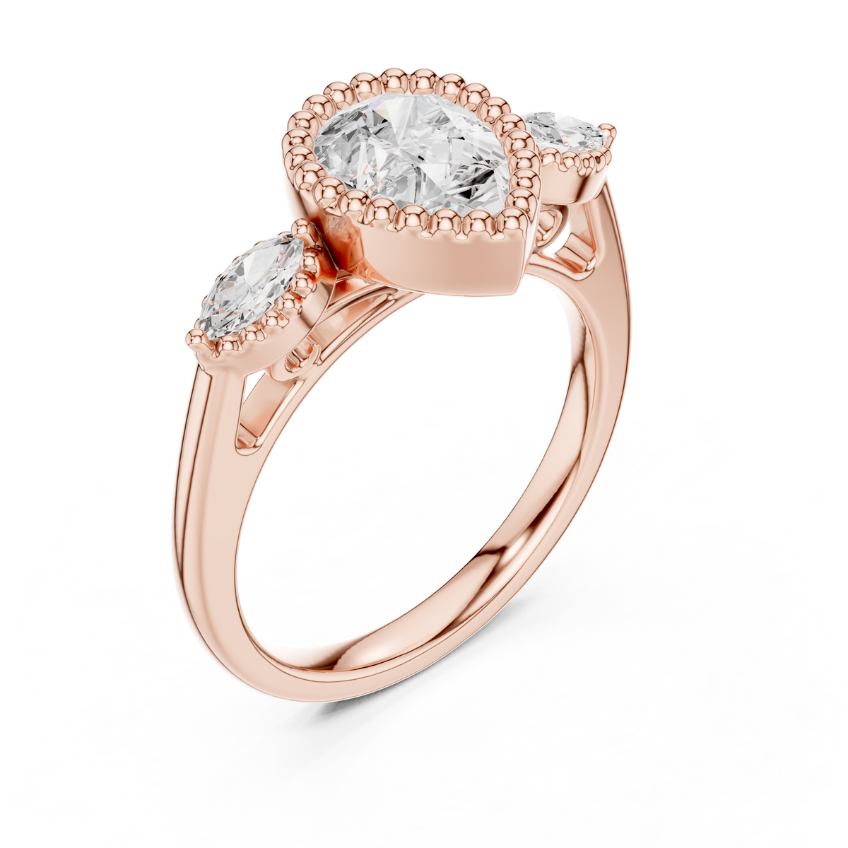 Pear And Marquise Cut Brilliant Moissanite VVS1 Eternity Engagement Ring