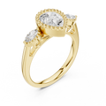 Pear And Marquise Cut Brilliant Moissanite VVS1 Eternity Engagement Ring