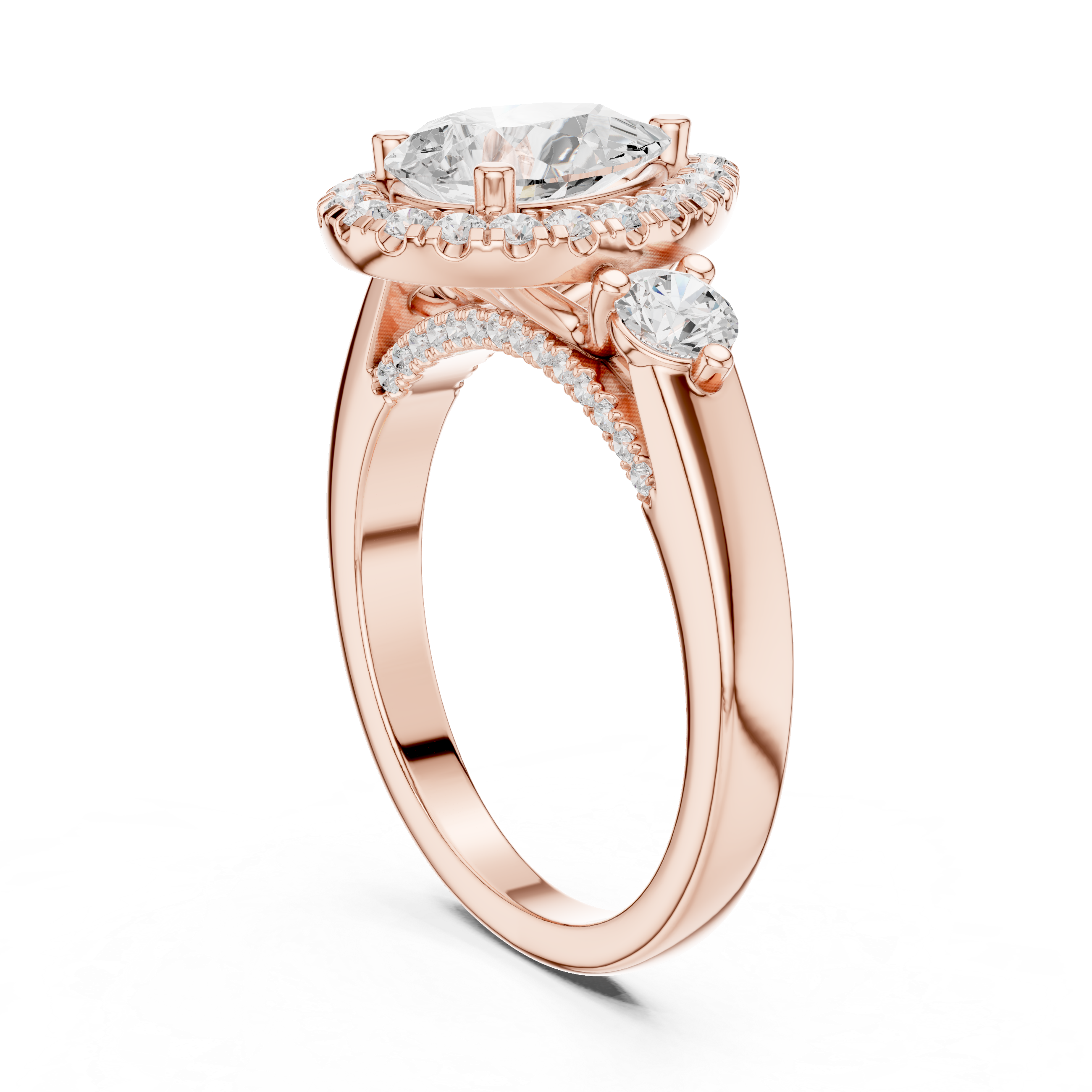 Pear And Round Cut Brilliant Moissanite VVS1 Eternity Engagement Ring