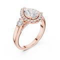Pear And Round Cut Brilliant Moissanite VVS1 Eternity Engagement Ring