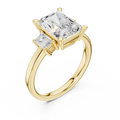 Radiant And Emerald Cut Brilliant Moissanite VVS1 Trilogy Engagement Ring