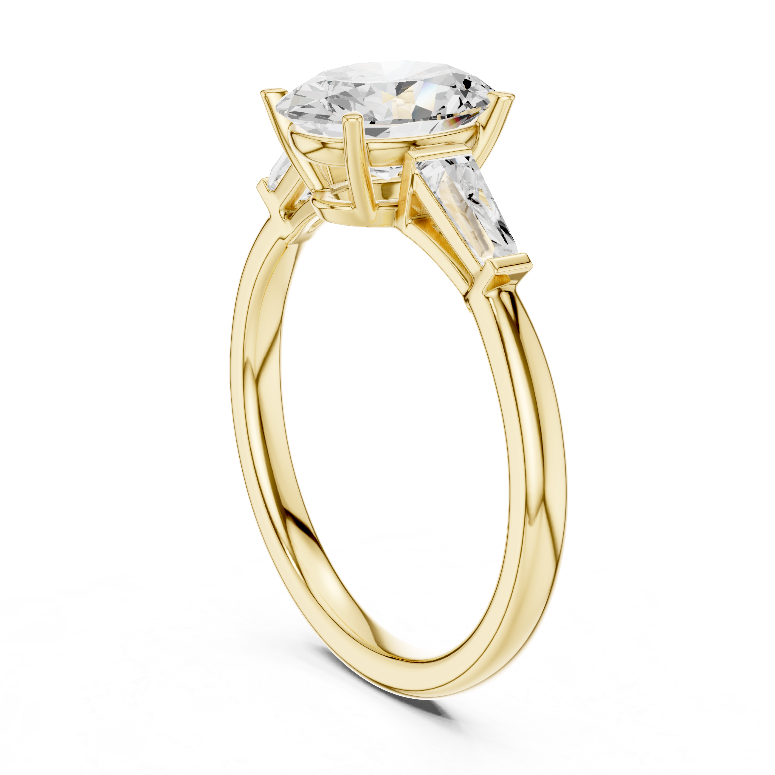 Oval And Baguette Brilliant Moissanite VVS1 Eternity Engagement Ring