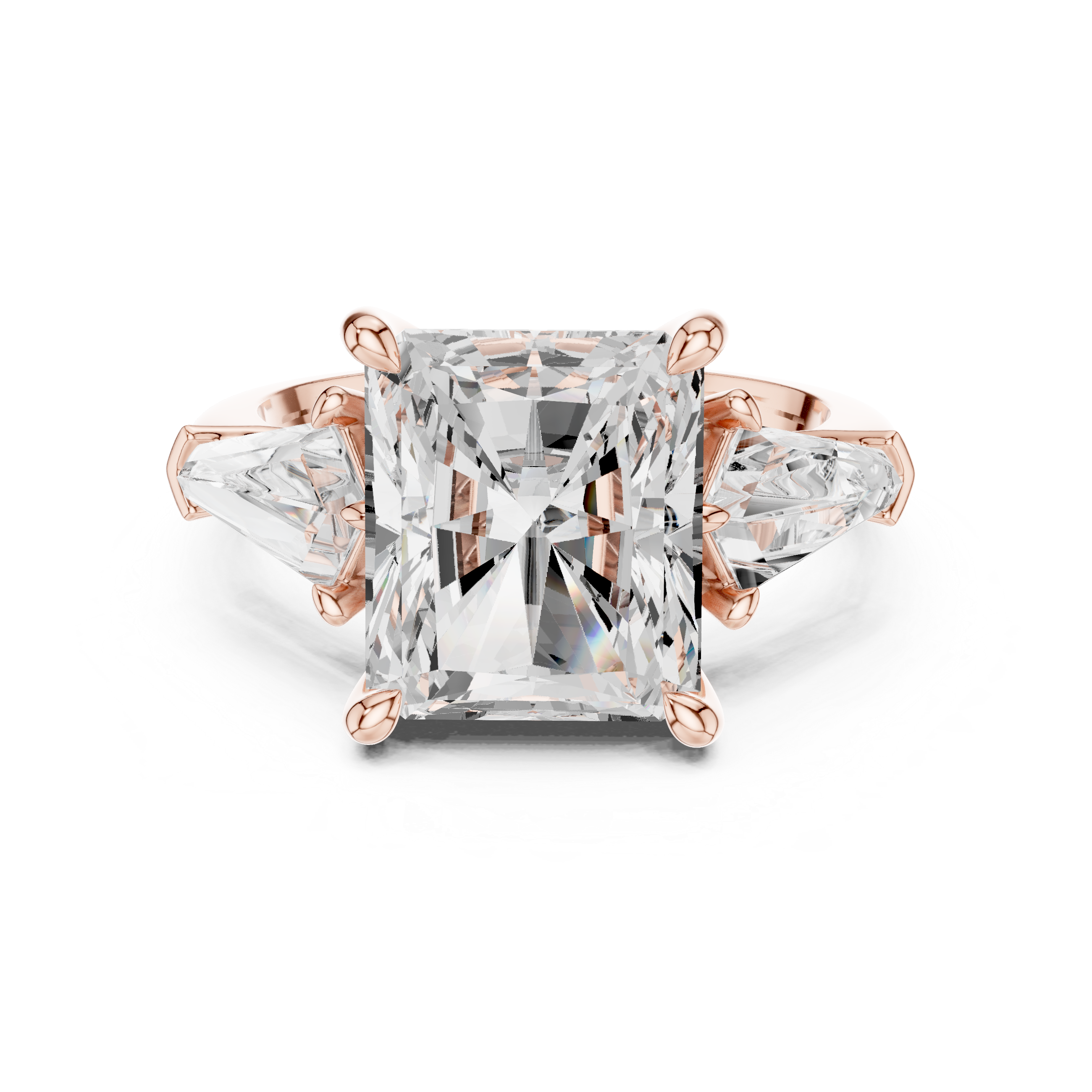 Radiant And Baguette Brilliant Moissanite VVS1 Eternity Engagement Ring