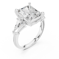 Radiant And Baguette Brilliant Moissanite VVS1 Eternity Engagement Ring