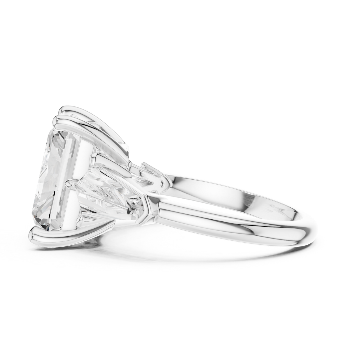 Radiant And Baguette Brilliant Moissanite VVS1 Eternity Engagement Ring