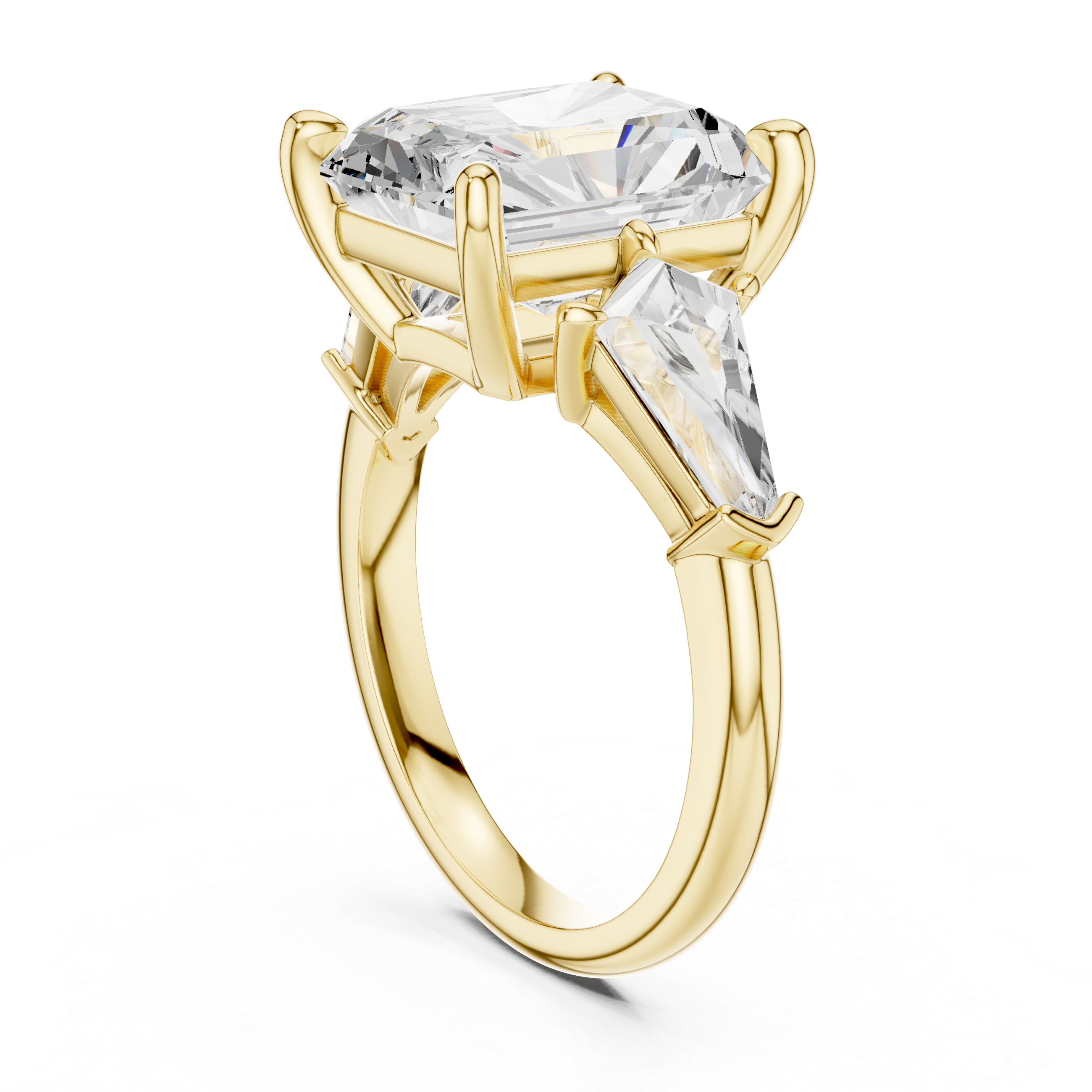 Radiant And Baguette Brilliant Moissanite VVS1 Eternity Engagement Ring