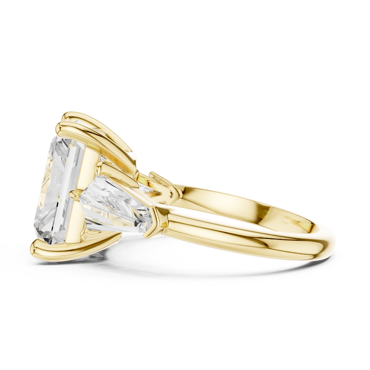 Radiant And Baguette Brilliant Moissanite VVS1 Eternity Engagement Ring