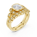 Cushion And Round Cut Brilliant Moissanite VVS1 Eternity Engagement Ring