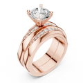 Round Cut Brilliant Moissanite VVS1 Eternity Engagement Ring