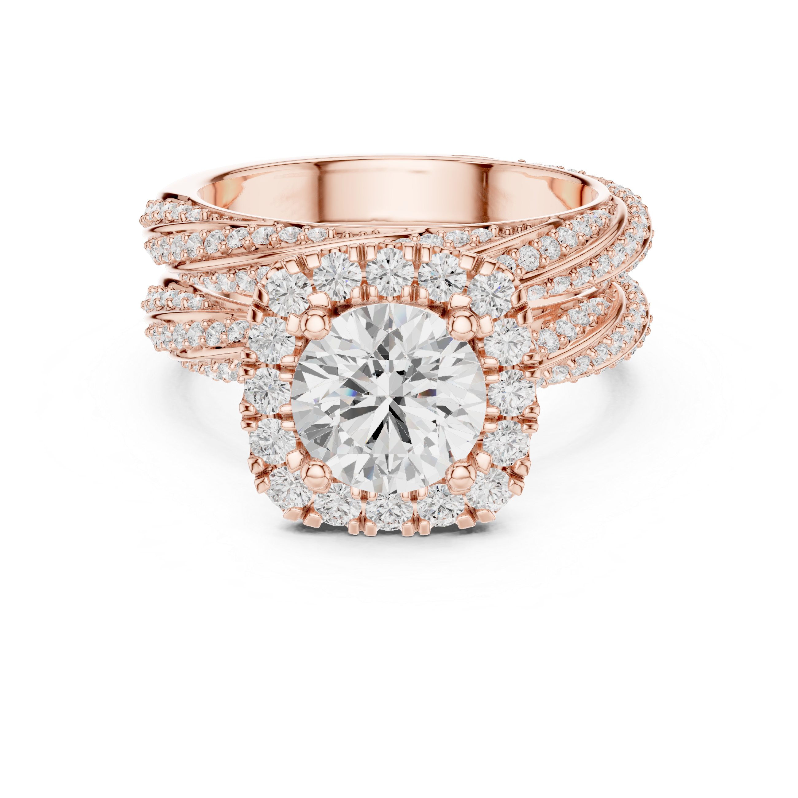 Round Cut Brilliant Moissanite VVS1 Eternity Engagement Ring