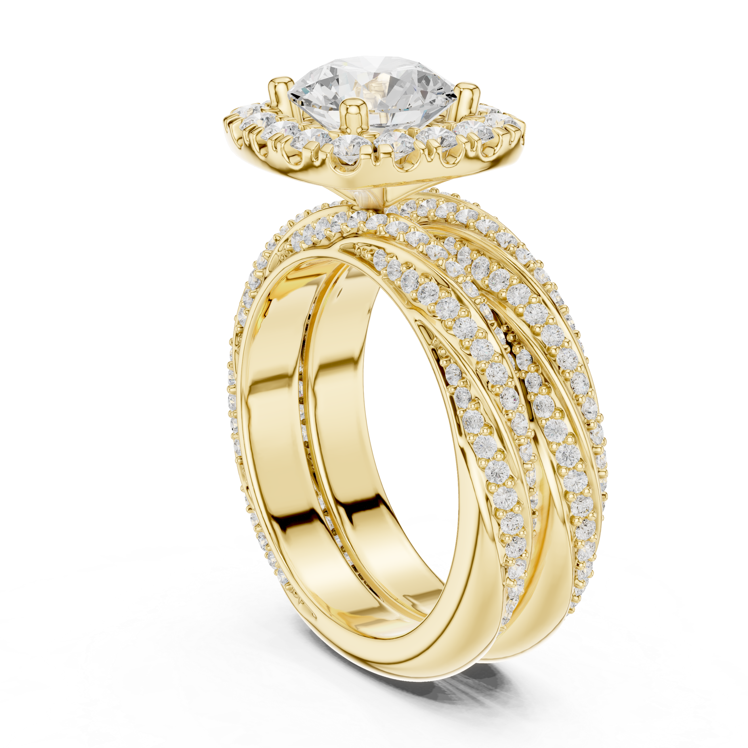 Round Cut Brilliant Moissanite VVS1 Eternity Engagement Ring
