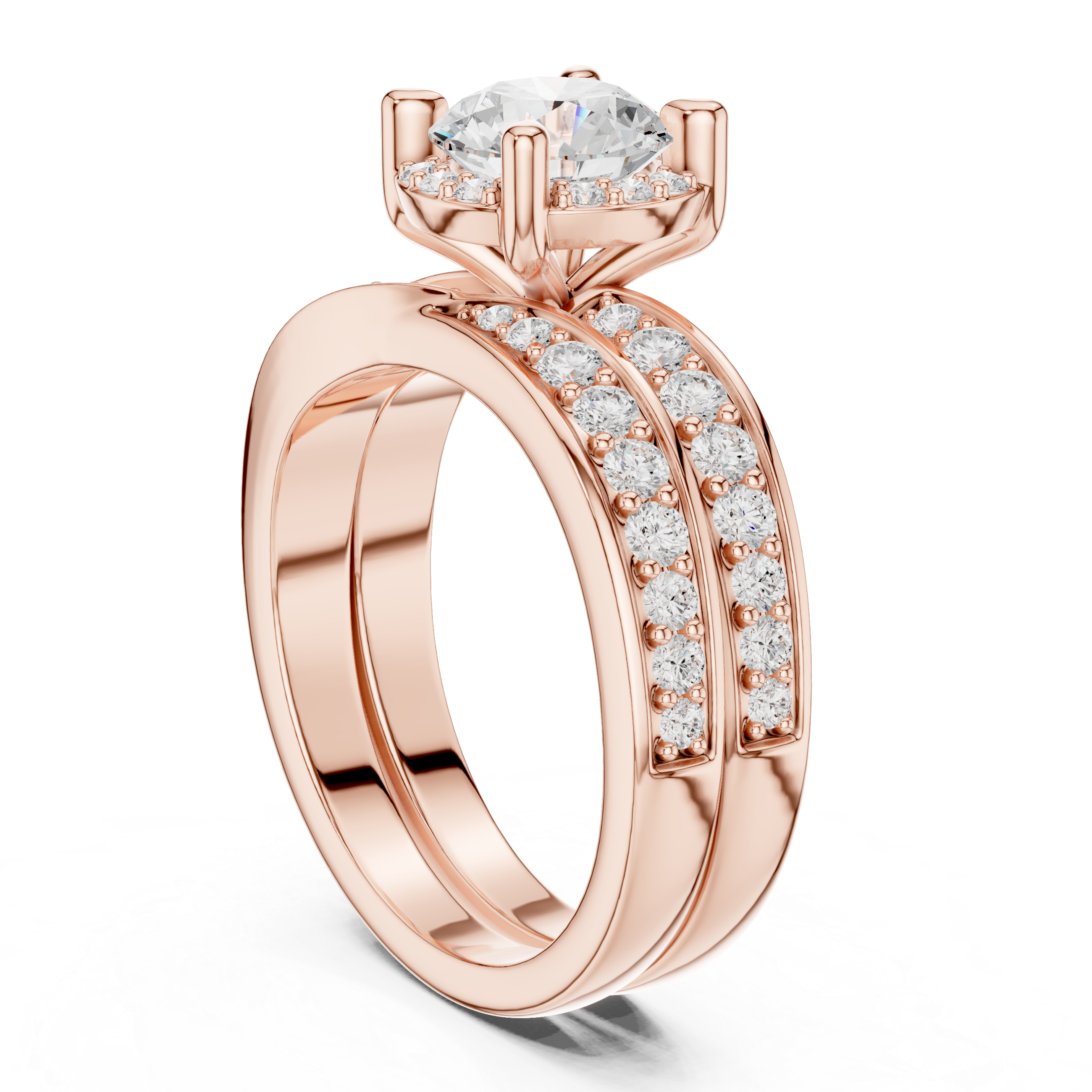 Round Cut Brilliant Moissanite VVS1 Eternity Engagement Ring