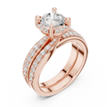 Round Cut Brilliant Moissanite VVS1 Eternity Engagement Ring