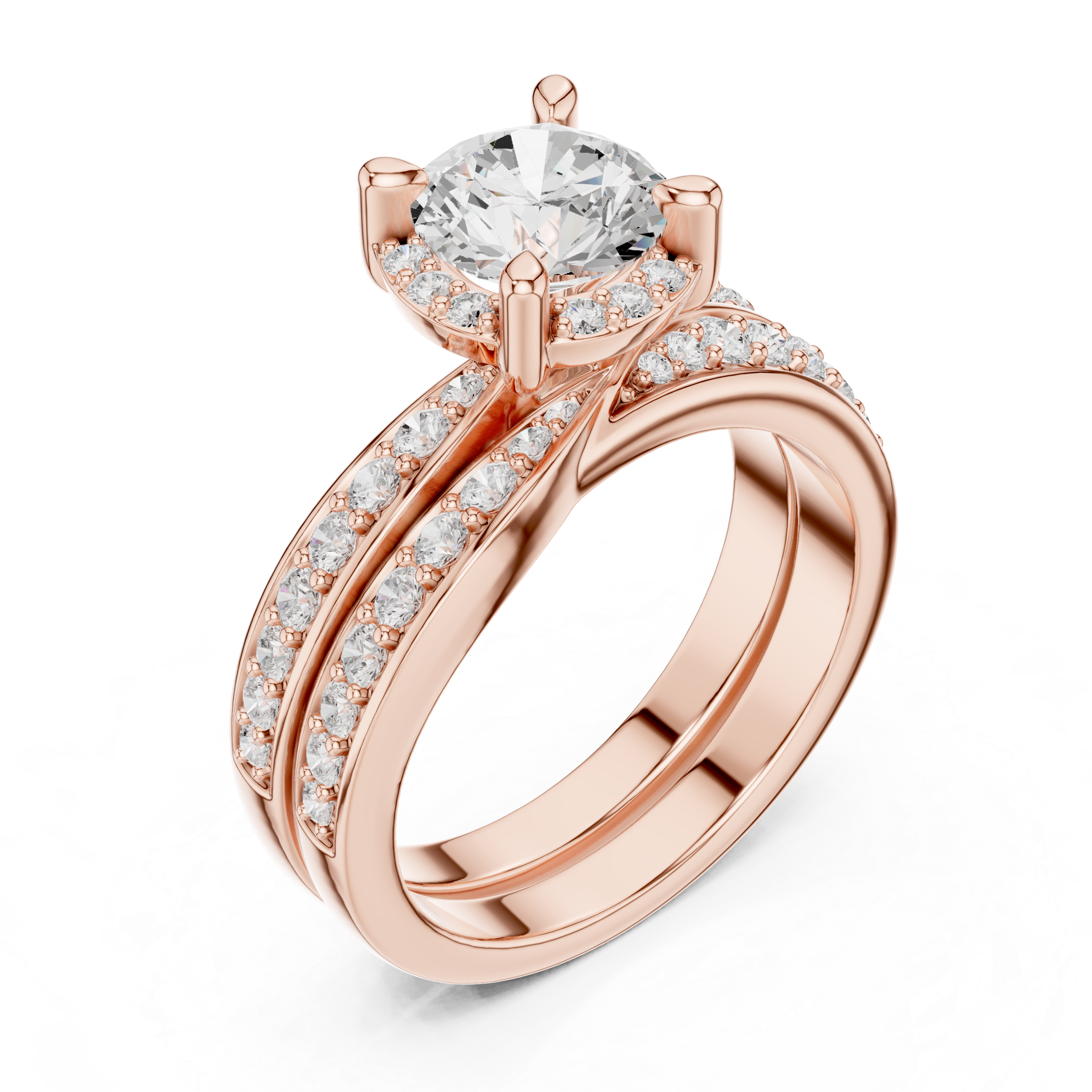 Round Cut Brilliant Moissanite VVS1 Eternity Engagement Ring