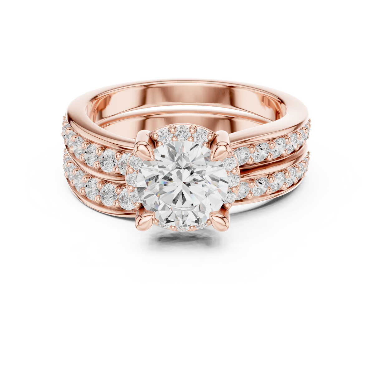 Round Cut Brilliant Moissanite VVS1 Eternity Engagement Ring
