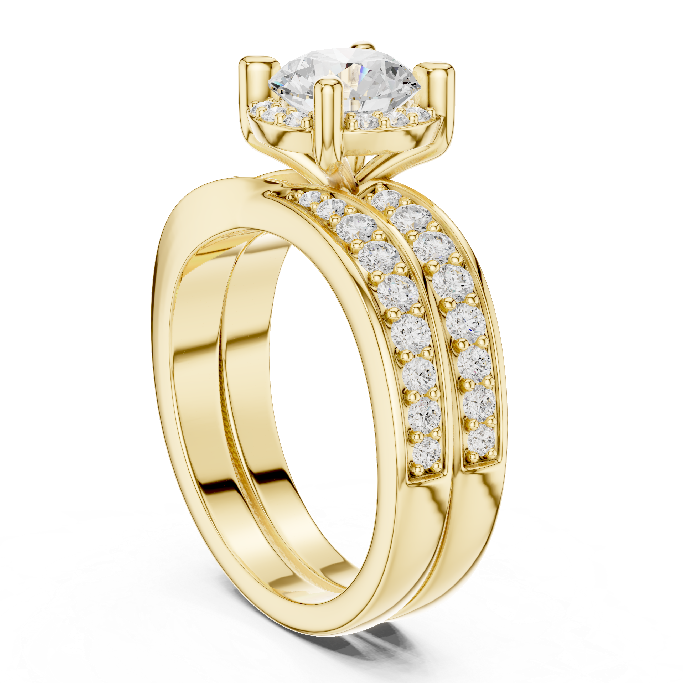 Round Cut Brilliant Moissanite VVS1 Eternity Engagement Ring