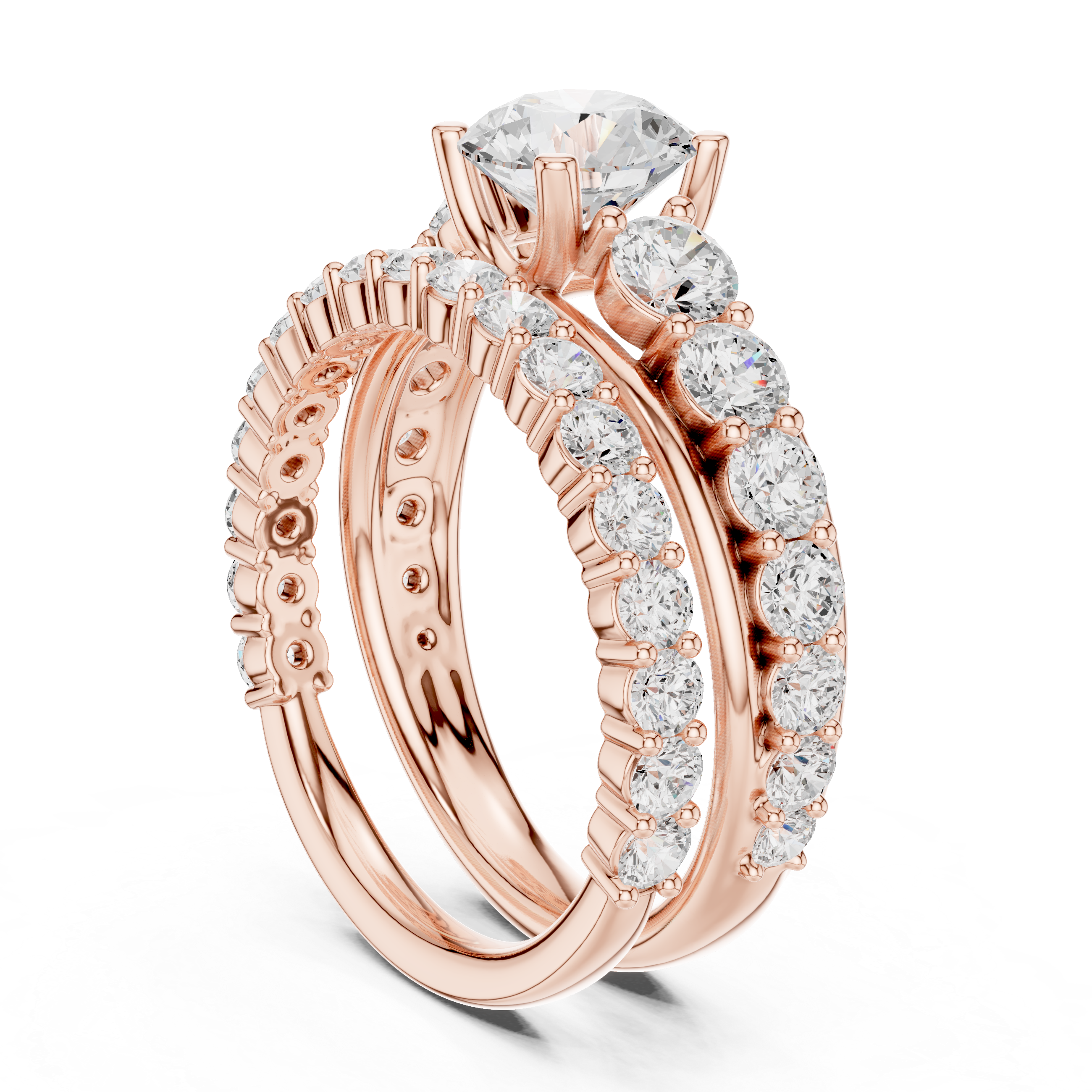 Round Cut Brilliant Moissanite VVS1 Eternity Engagement Ring